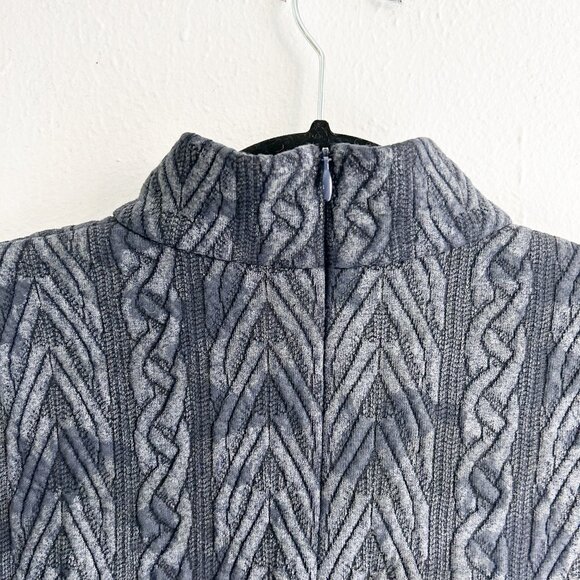 ANNELORE Textured Jacquard Mini Dress with Mock Neck & Sculpted Pockets - Picture 5 of 9